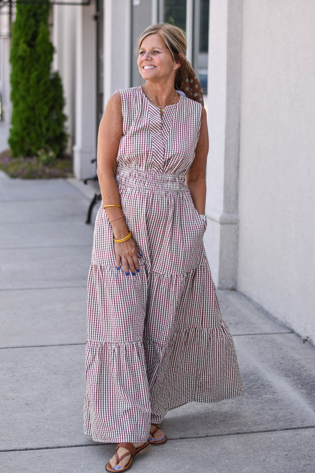 Countryside Charm Gingham Maxi Dress