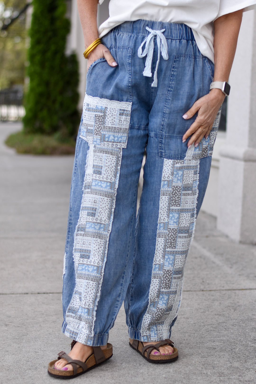 Boho Lace Patchwork Jogger Pants
