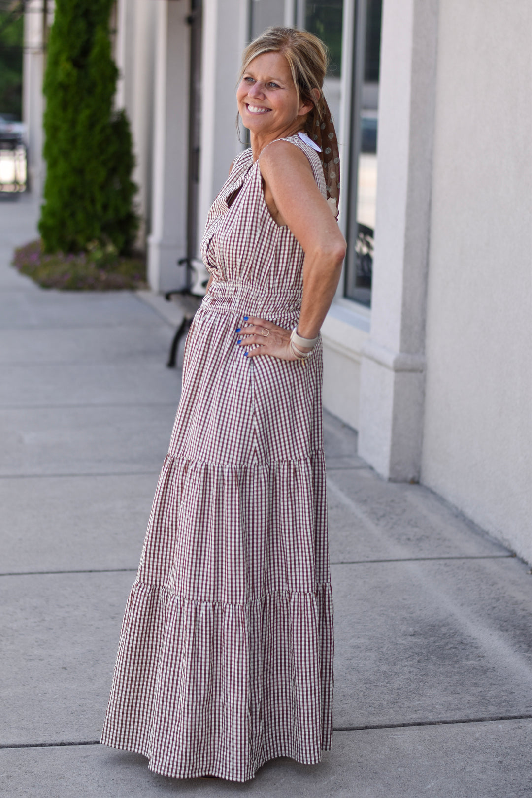 Countryside Charm Gingham Maxi Dress