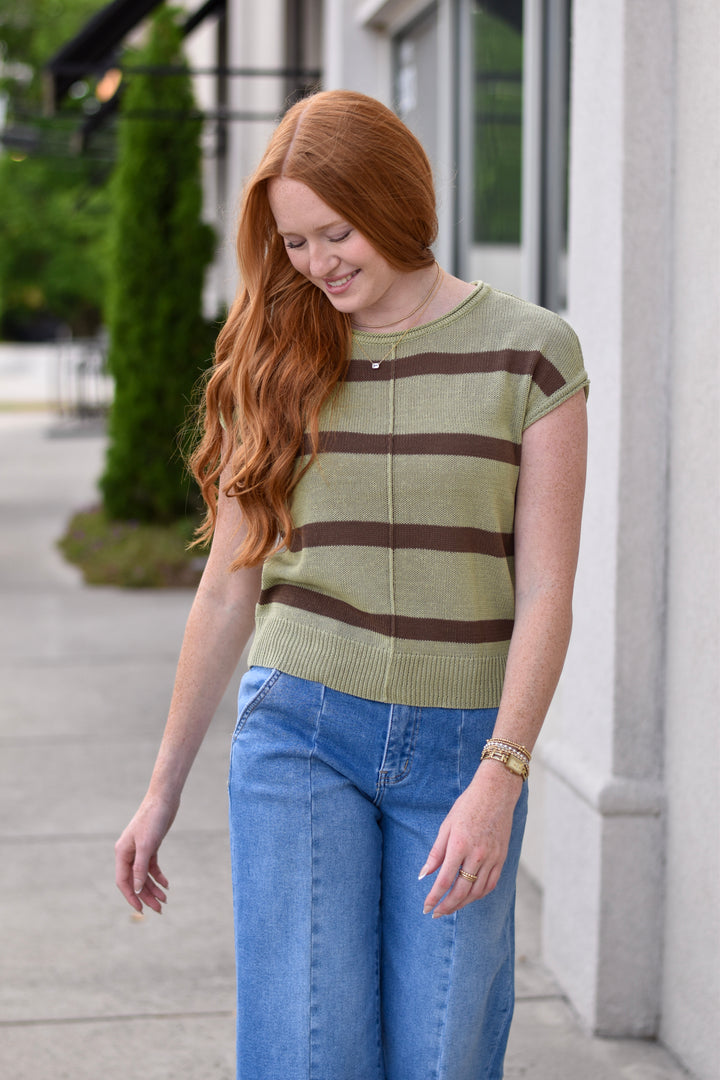Olive Groove Knit Top