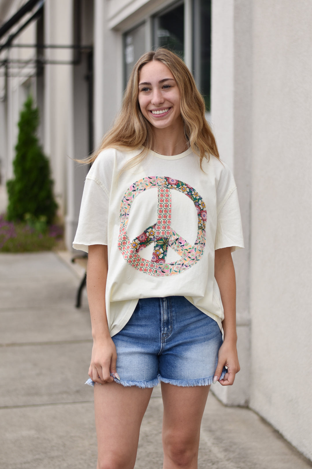 Peace Sign Floral Top