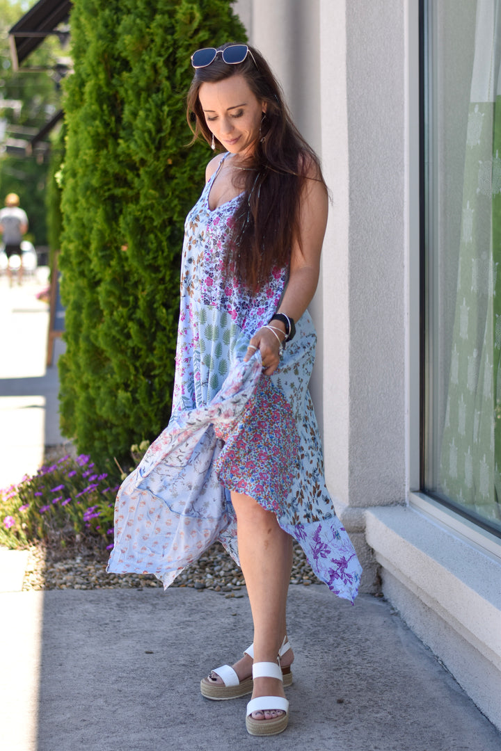 Boho Patchwork Pixie Hem Dress