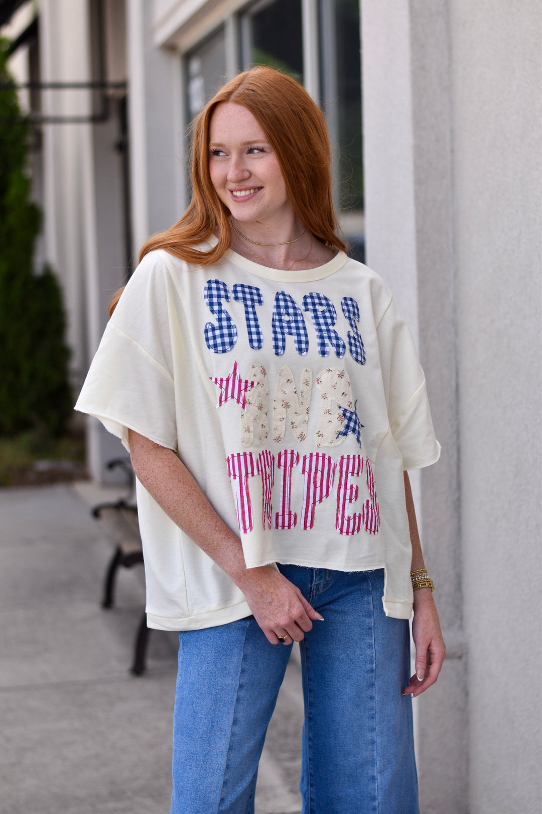 Star and Stripes Patchwork Tee