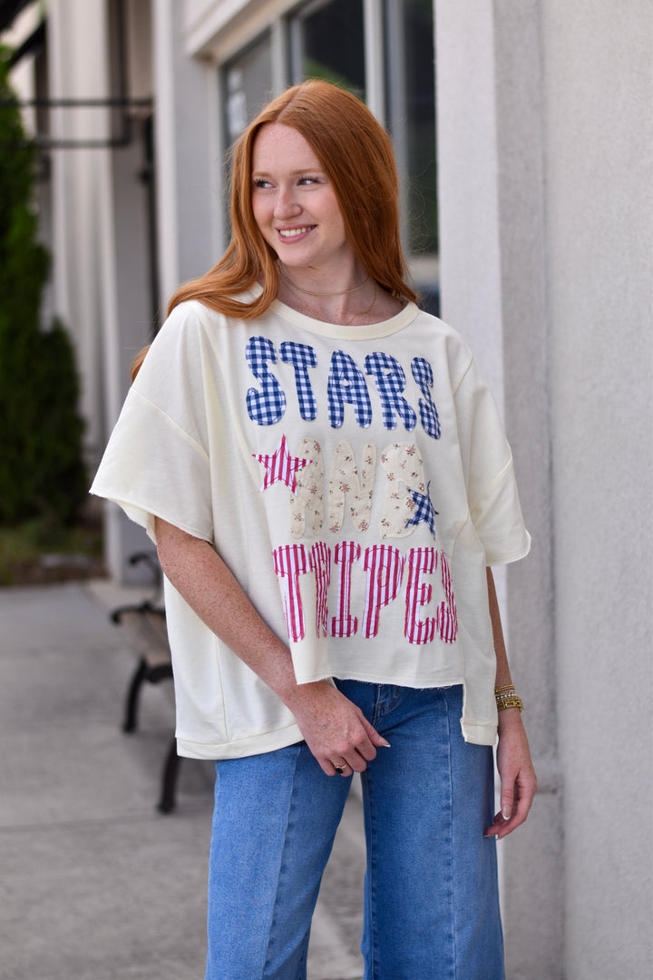 Star and Stripes Patchwork Tee