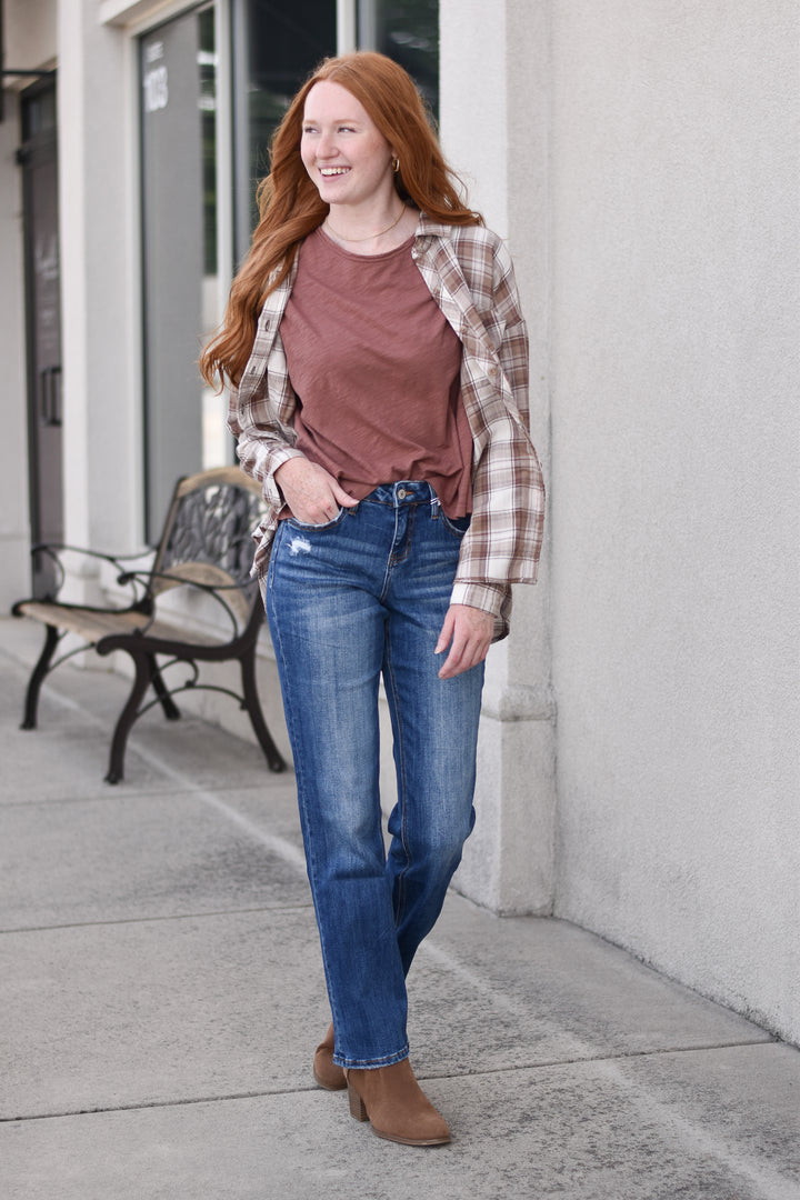 Vervet Mid-Rise Straight Jeans