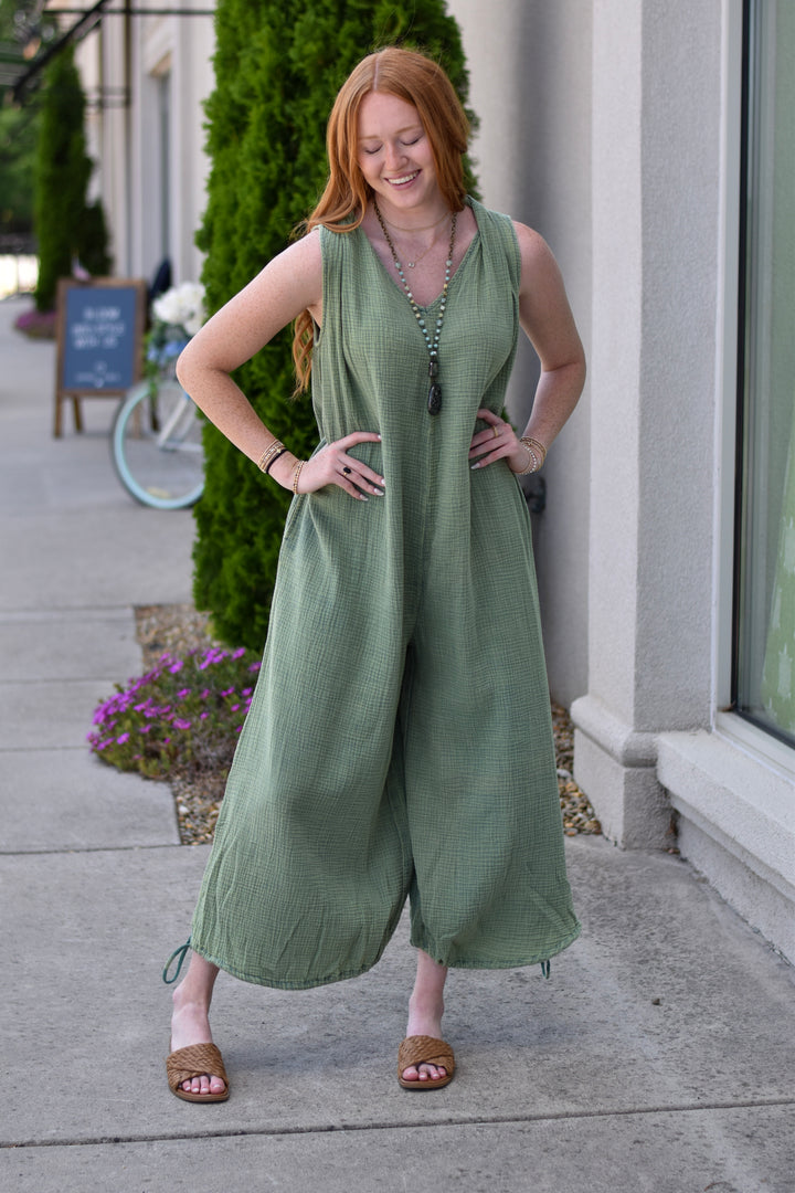 Easel's Juniper Breeze Cotton Jumpsuit