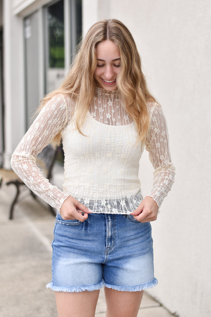 See-Through Lace Top