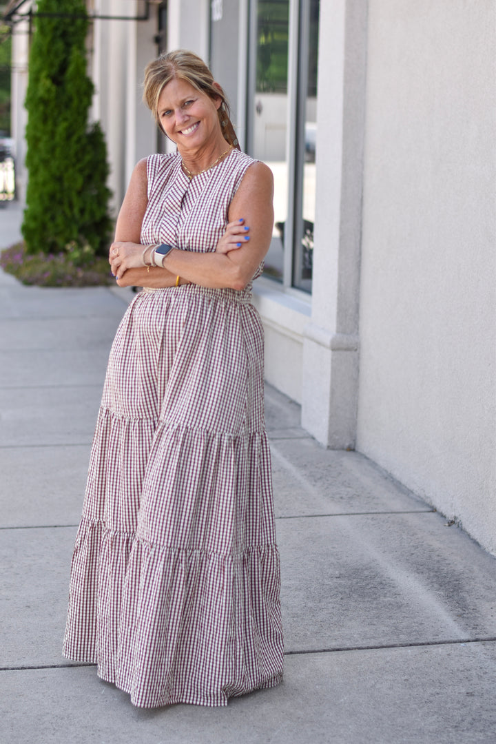 Countryside Charm Gingham Maxi Dress