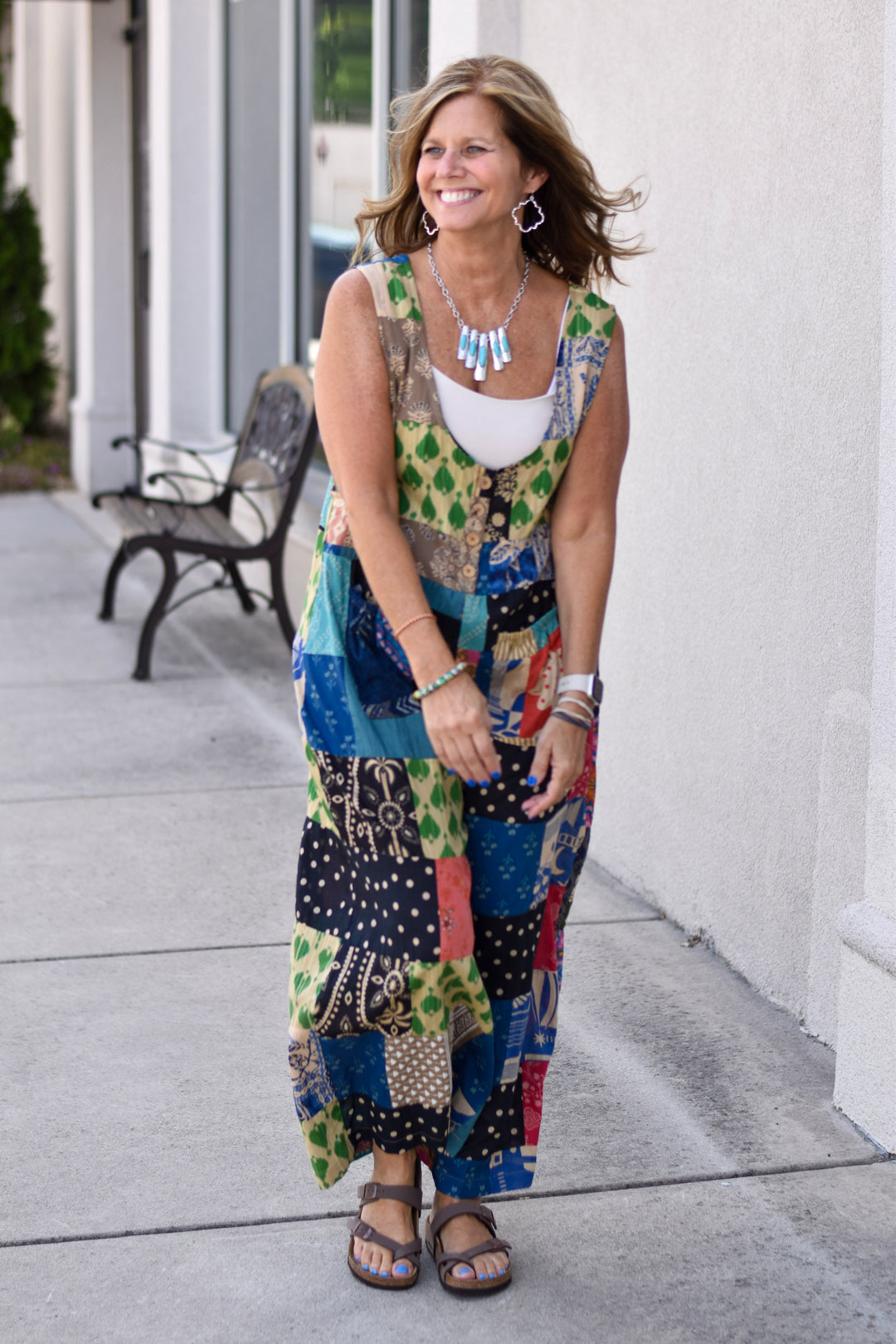 Pol Wander Patchwork Overall Jumpsuit