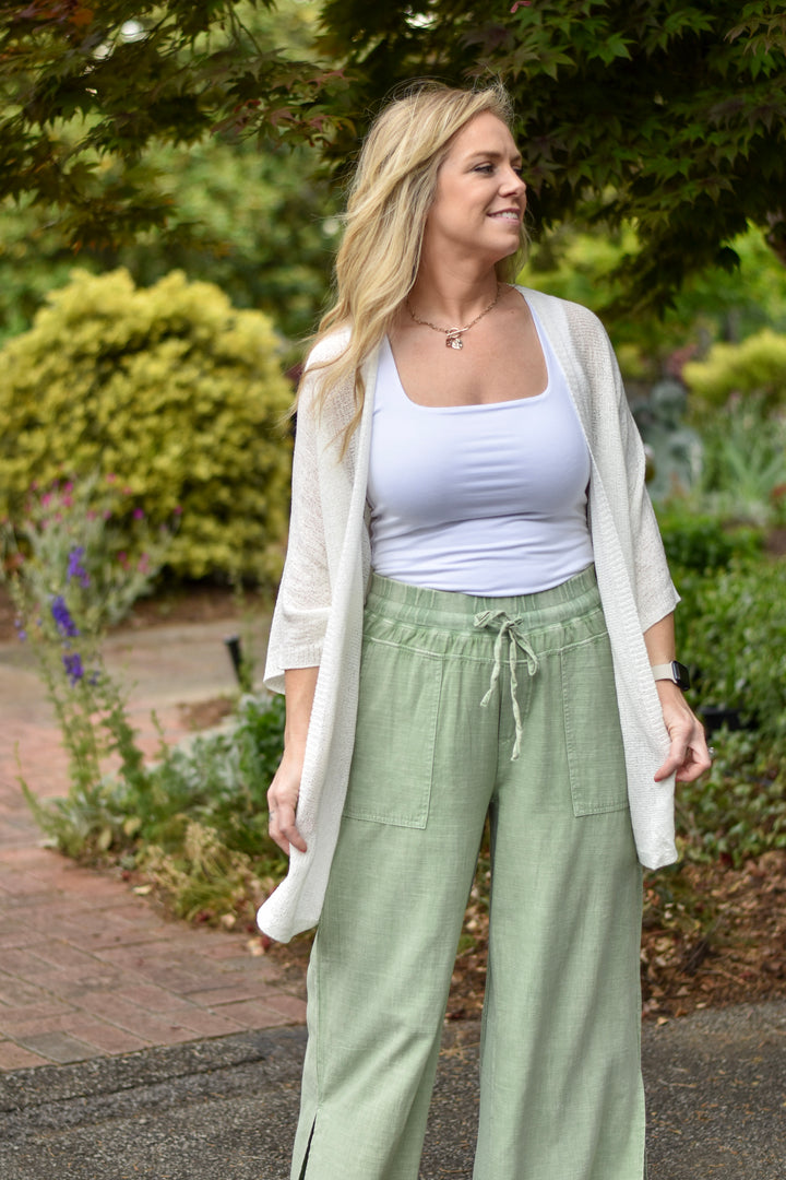 Easel's Rayon Linen Mix Mineral Washed Pants