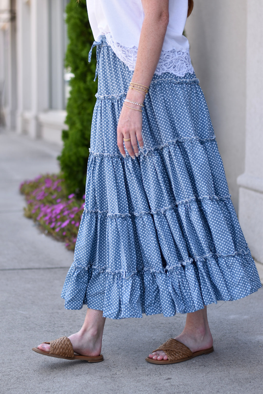 Easel's Sweet Tea Polka Dot Skirt
