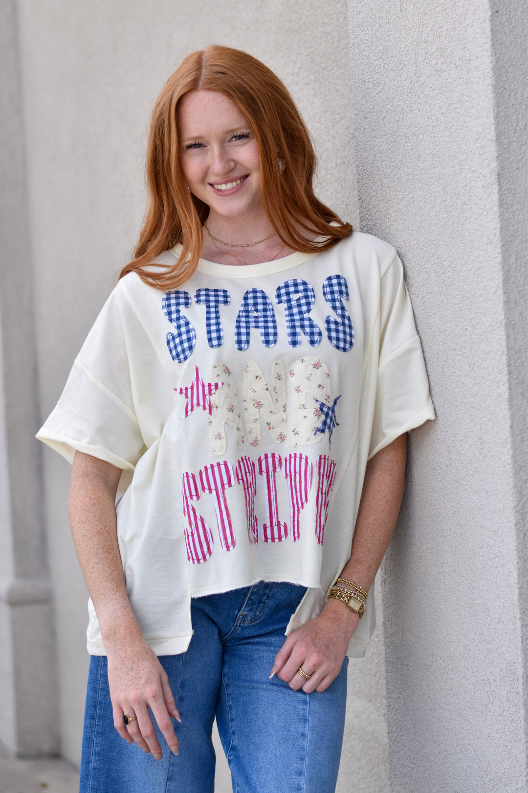Star and Stripes Patchwork Tee