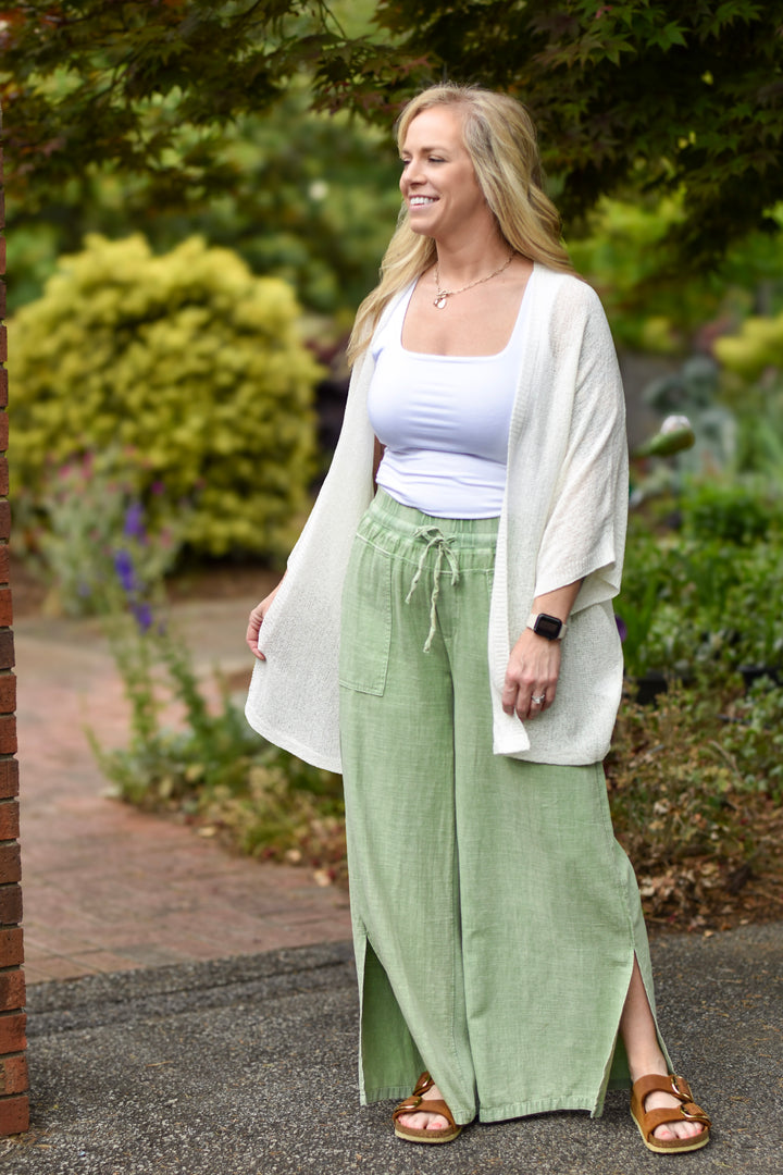 Easel's Rayon Linen Mix Mineral Washed Pants