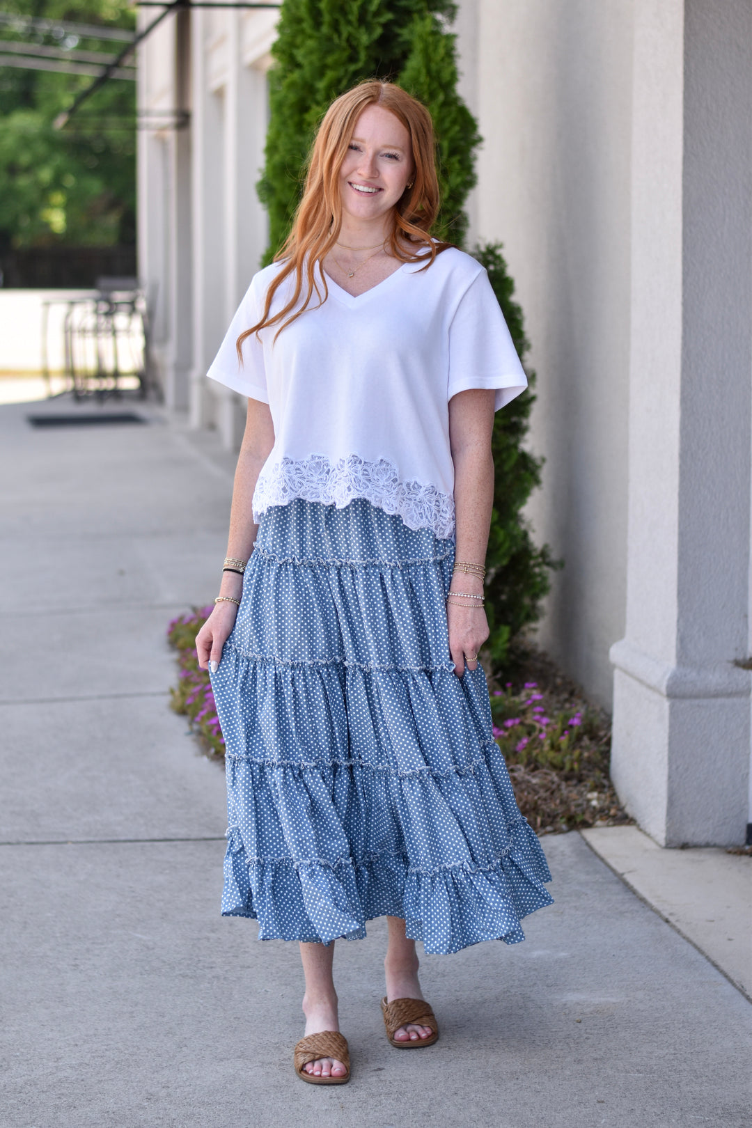 Easel's Sweet Tea Polka Dot Skirt