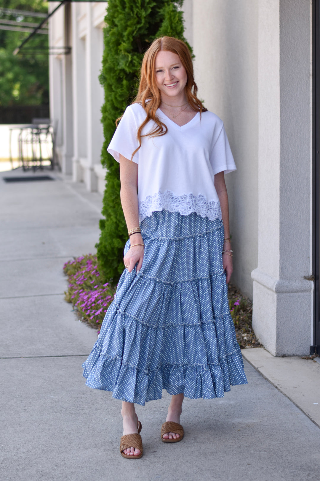 Easel's Sweet Tea Polka Dot Skirt