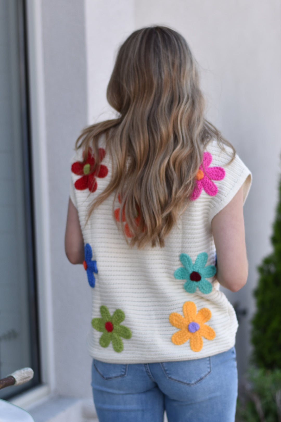 Crochet Flower Embroidery Top