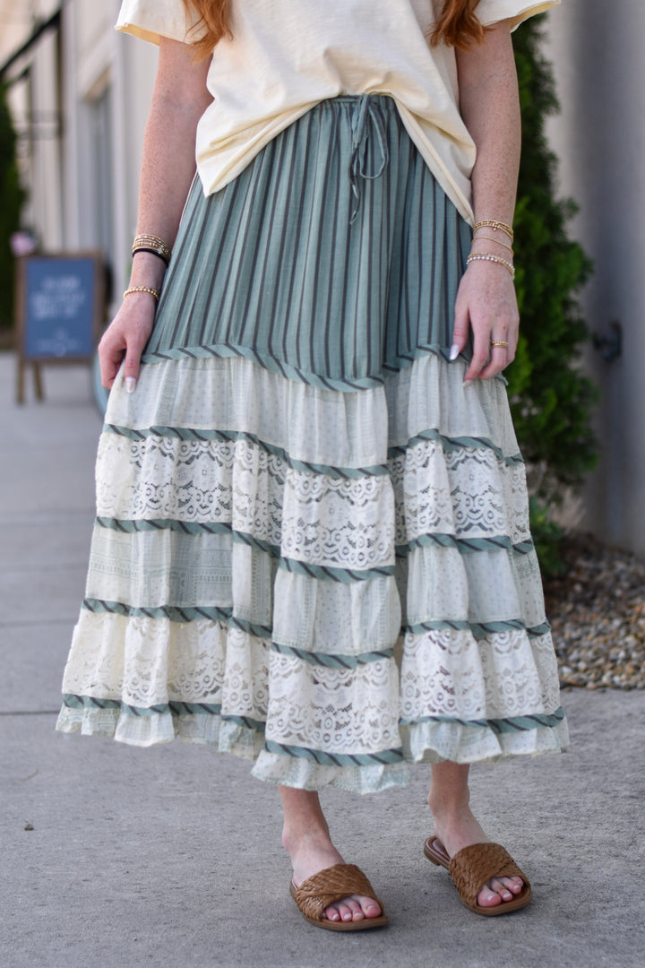 Easel's Free Spirt Stripe Skirt
