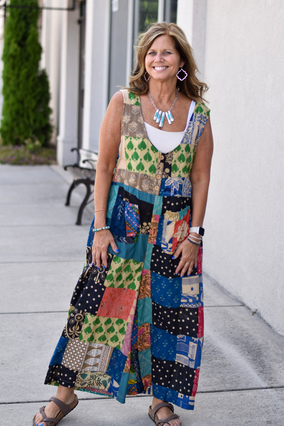 Pol Wander Patchwork Overall Jumpsuit
