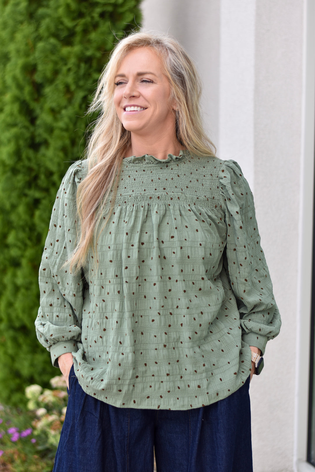 Umgee Polka Dot Blouse