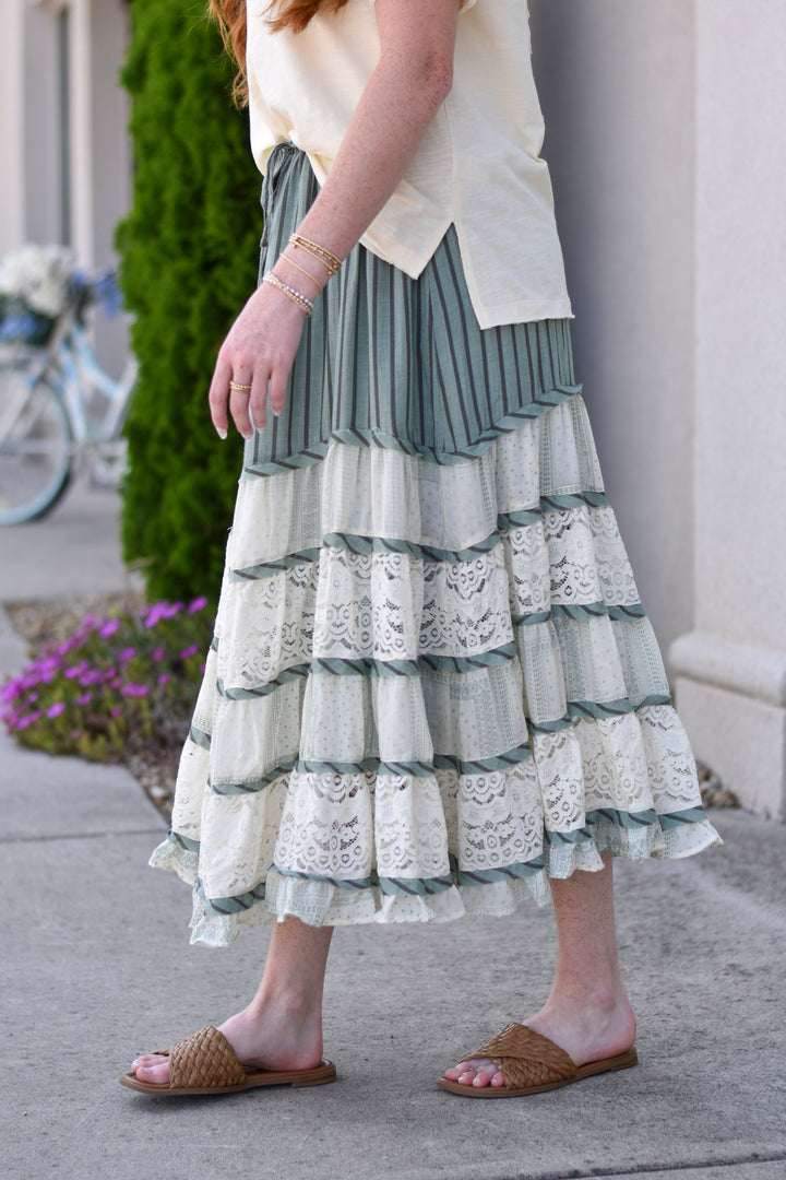 Easel's Free Spirt Stripe Skirt