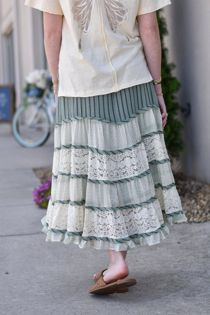 Easel's Free Spirt Stripe Skirt