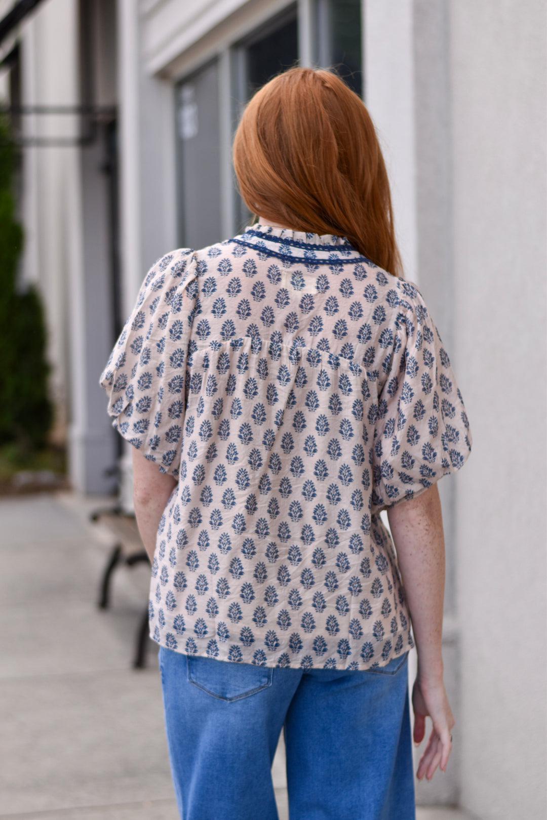 Umgee Carolina Skies Scallop Top