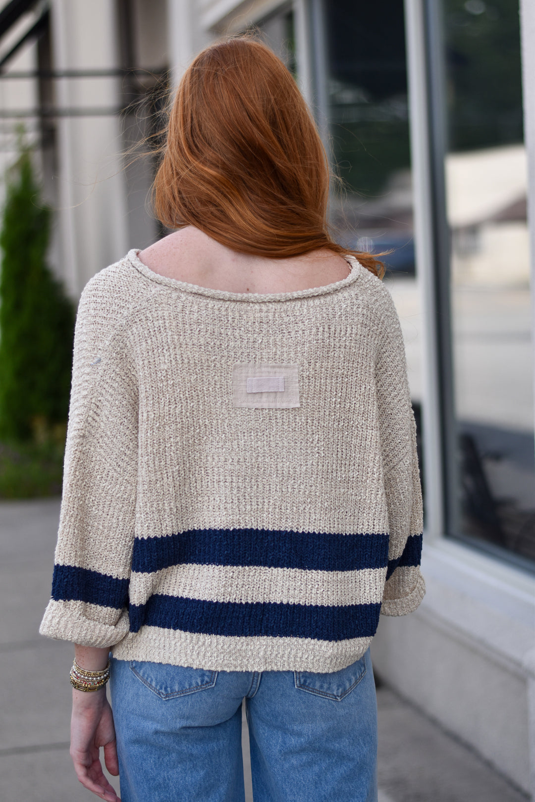 Illa Illa Stripe 3/4 Sleeves Sweater