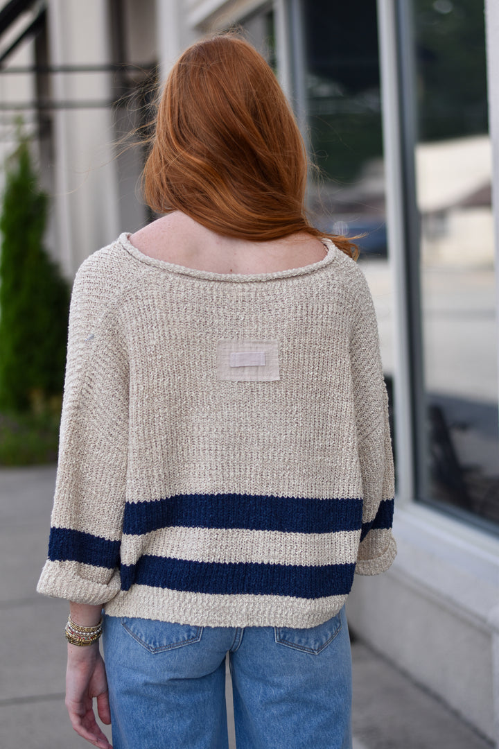 Illa Illa Stripe 3/4 Sleeves Sweater