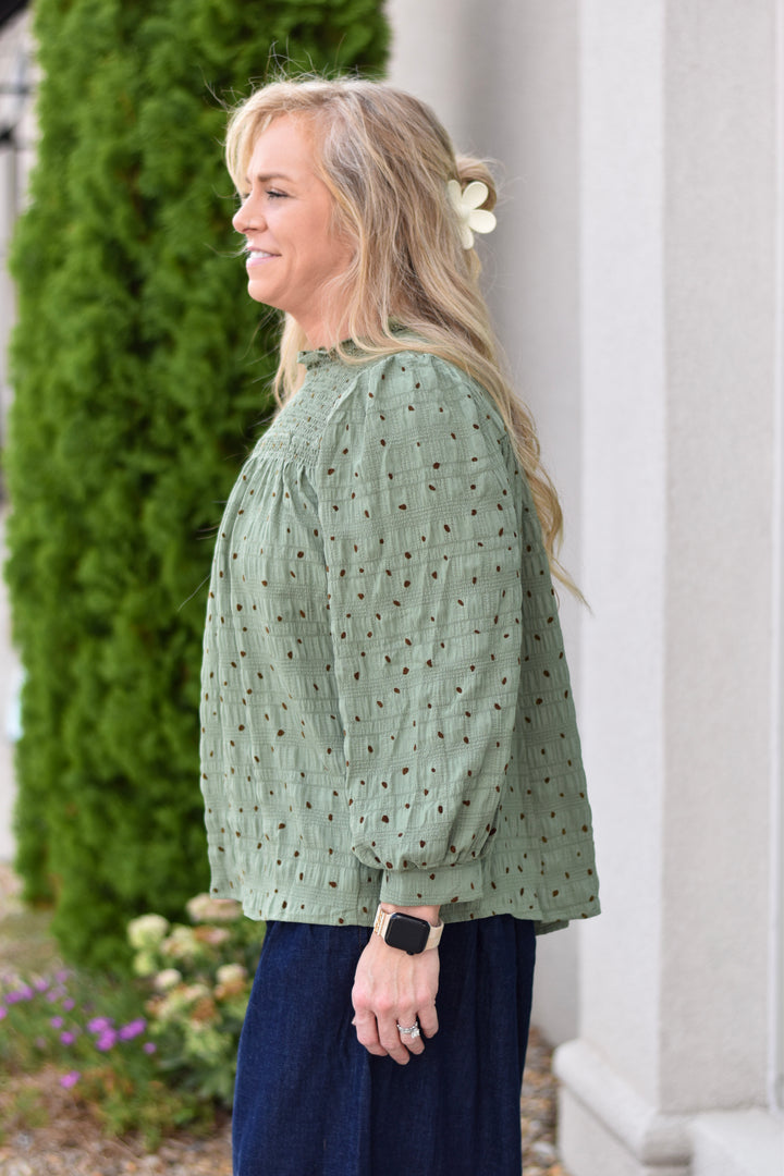 Umgee Polka Dot Blouse