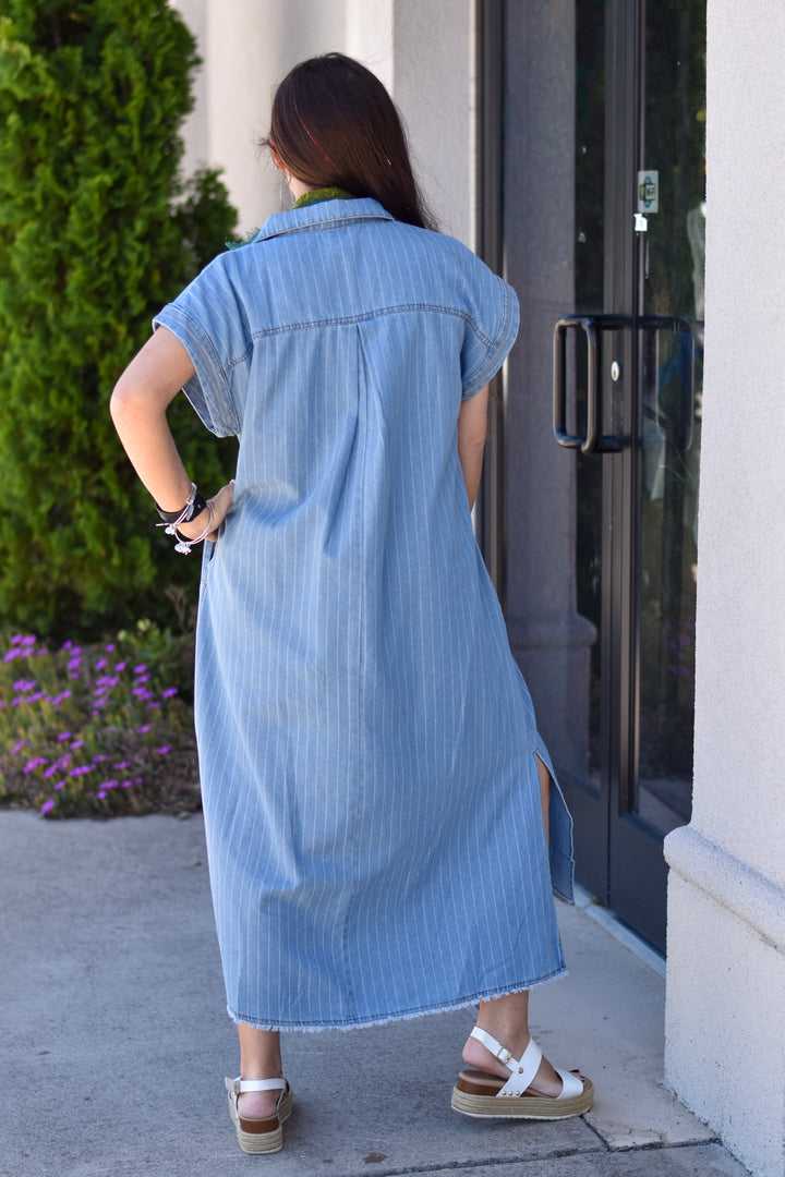Umgee Habor Stripe Midi Dress