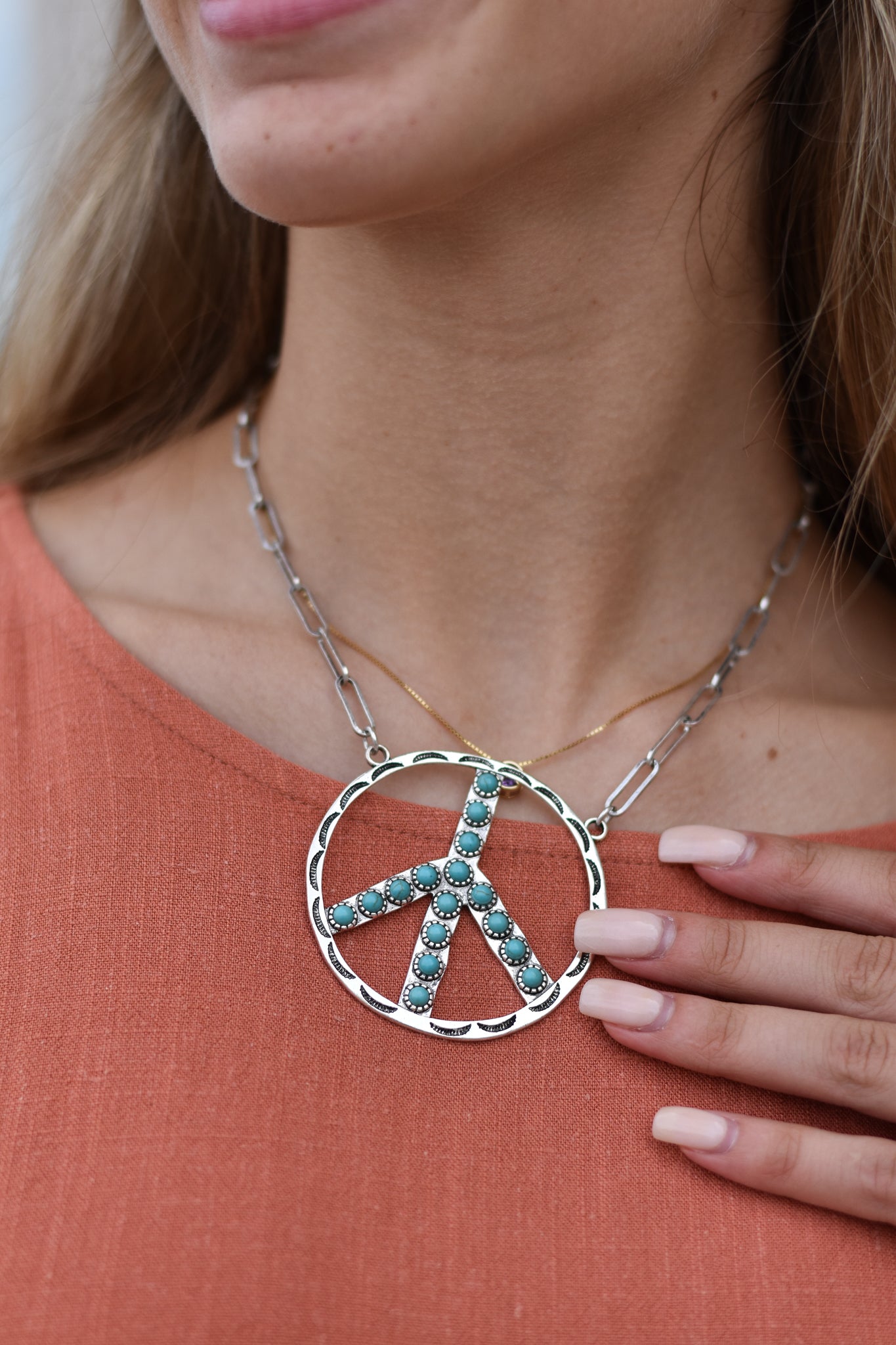 Western Peace Sign Necklace