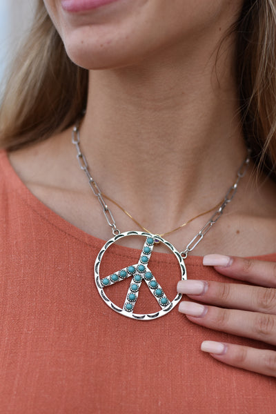 Western Peace Sign Necklace