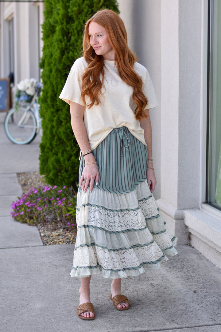 Easel's Free Spirt Stripe Skirt