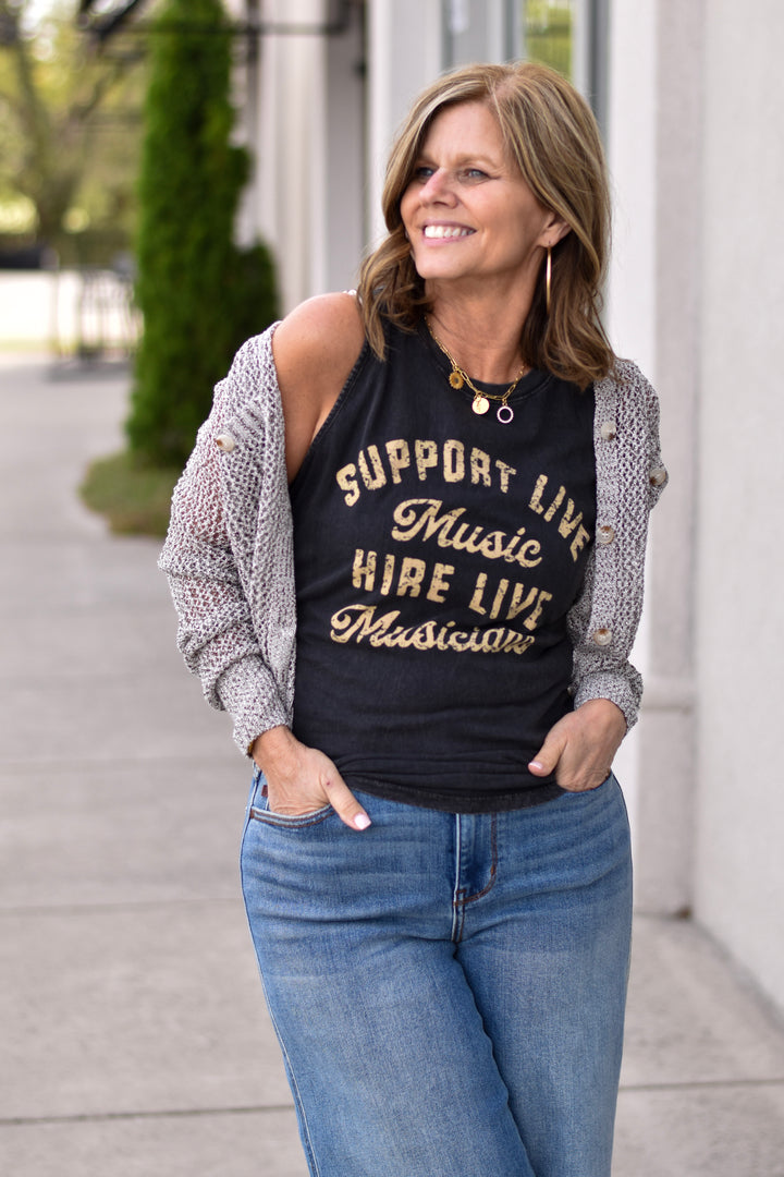 Support Live Music Graphic Tank Top