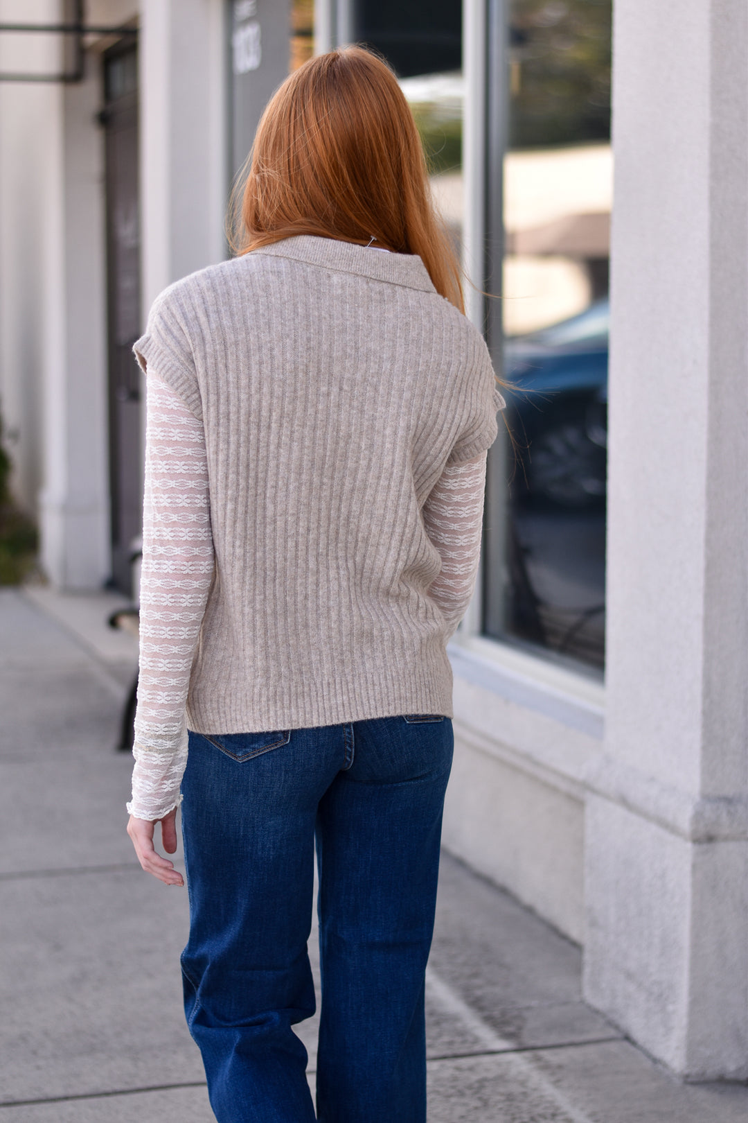 Soft Brushed Ribbed Sleeveless Sweater