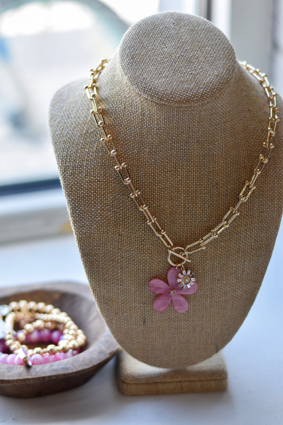 Golden Bloom Chunky Chain Necklace