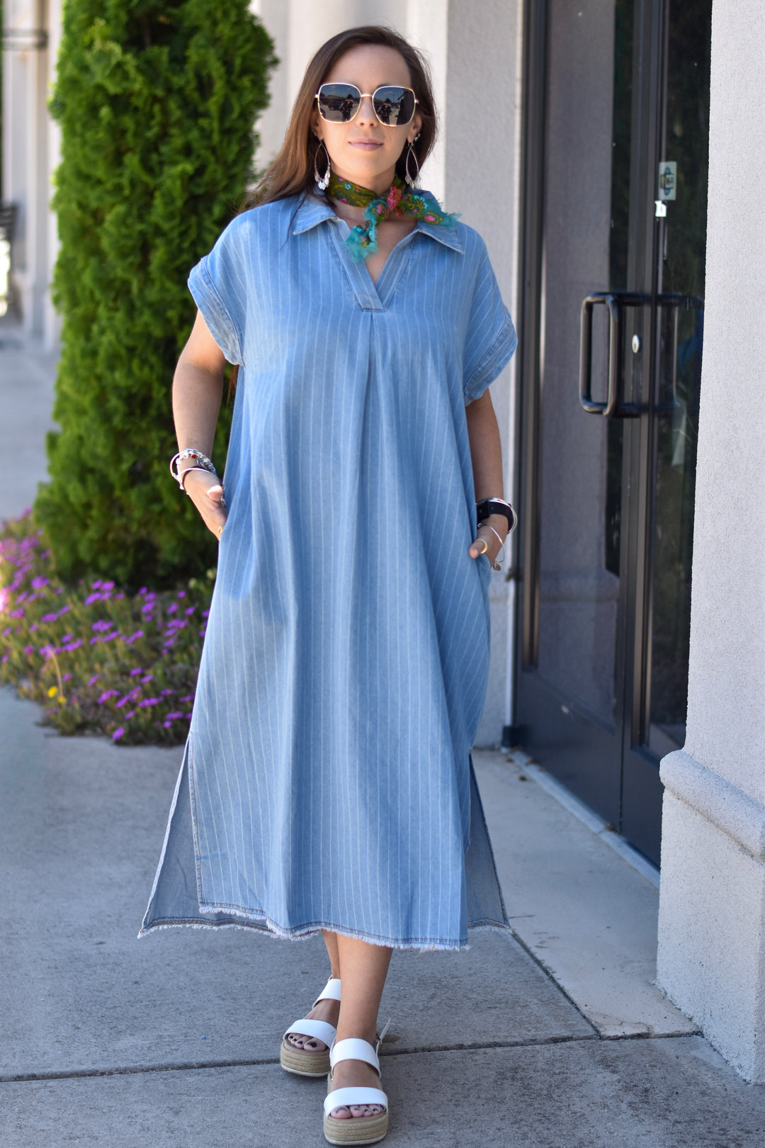 Umgee Habor Stripe Midi Dress