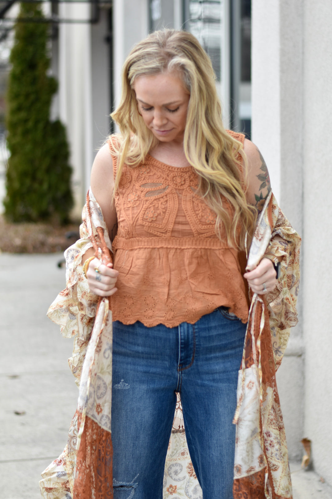 Boho Crochet Ribbon Top