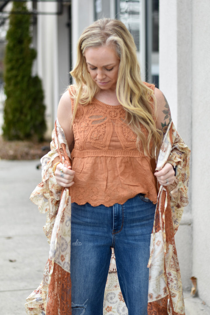 Boho Crochet Ribbon Top