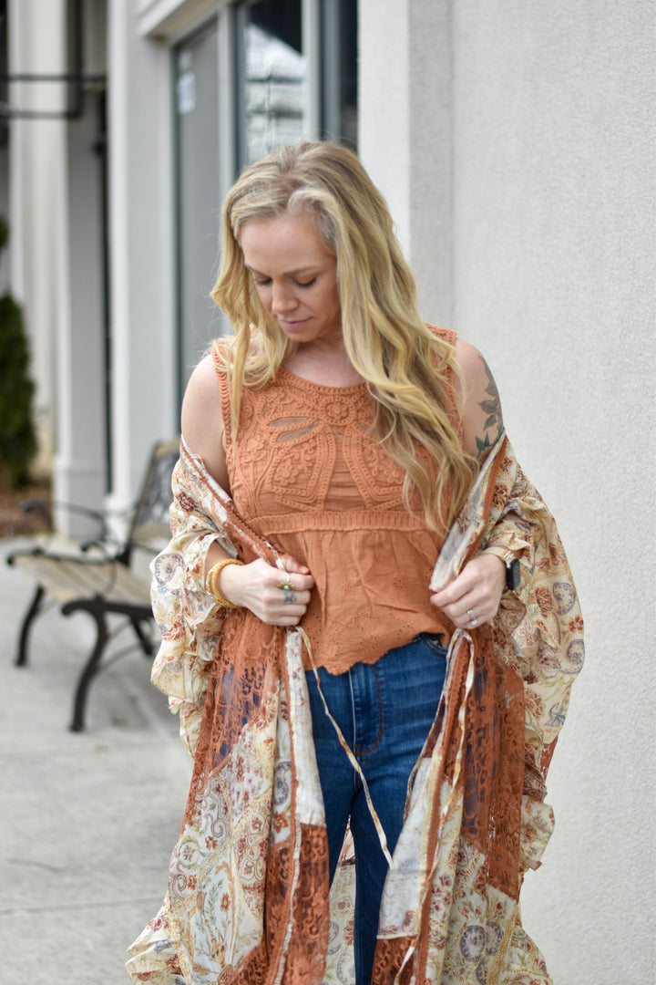 Boho Crochet Ribbon Top