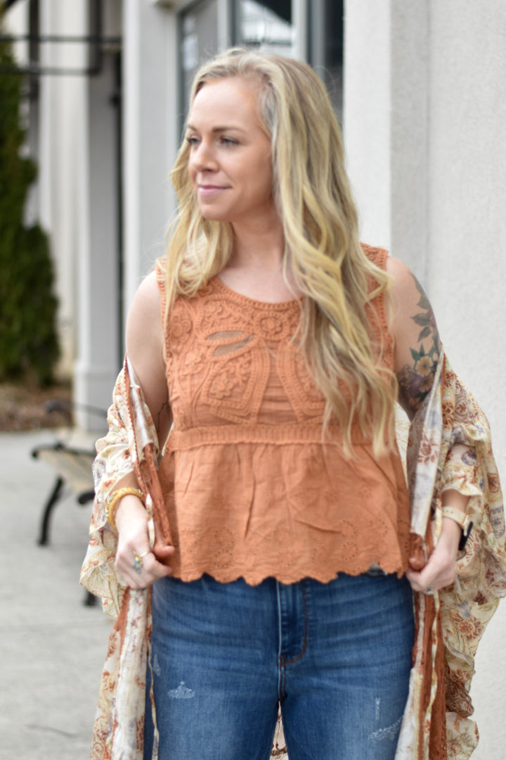Boho Crochet Ribbon Top