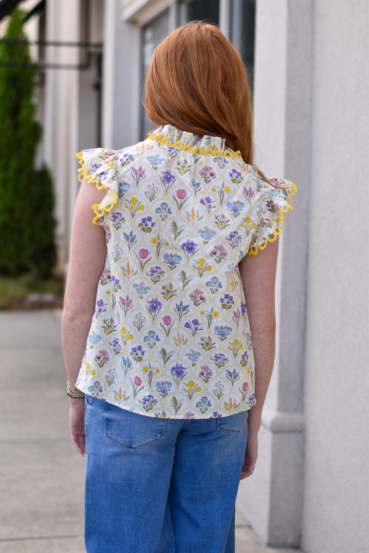 Whimsy Bloom Scallop Top