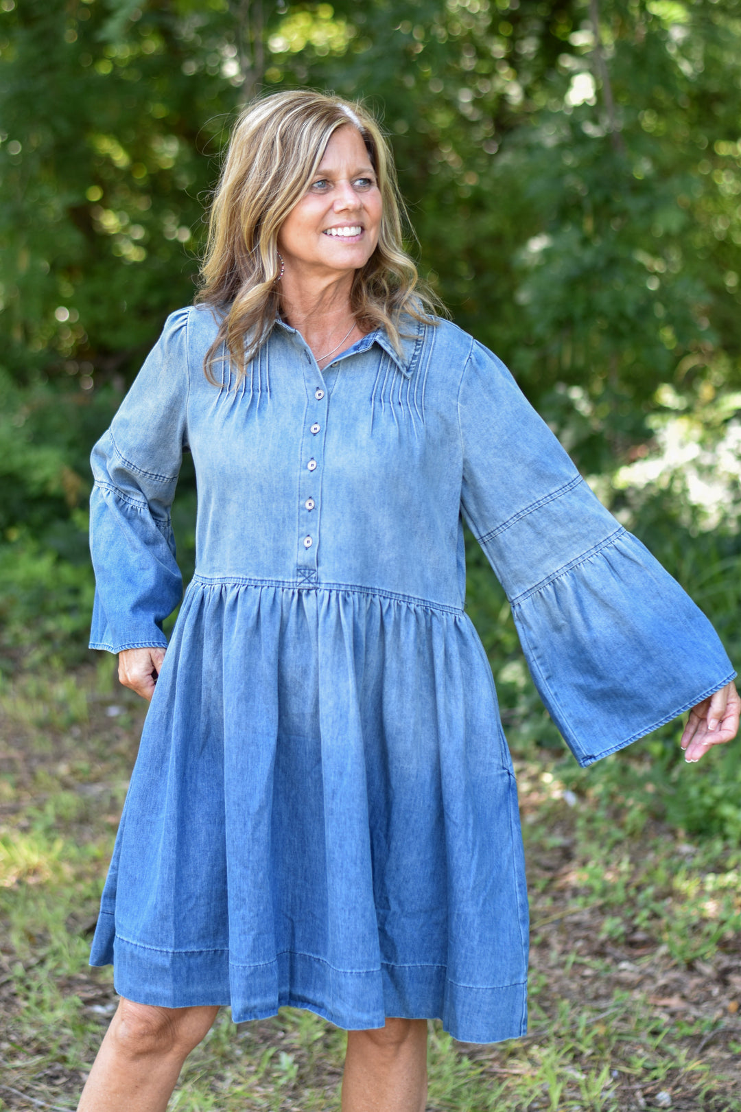 Rockin' Around Denim Dress