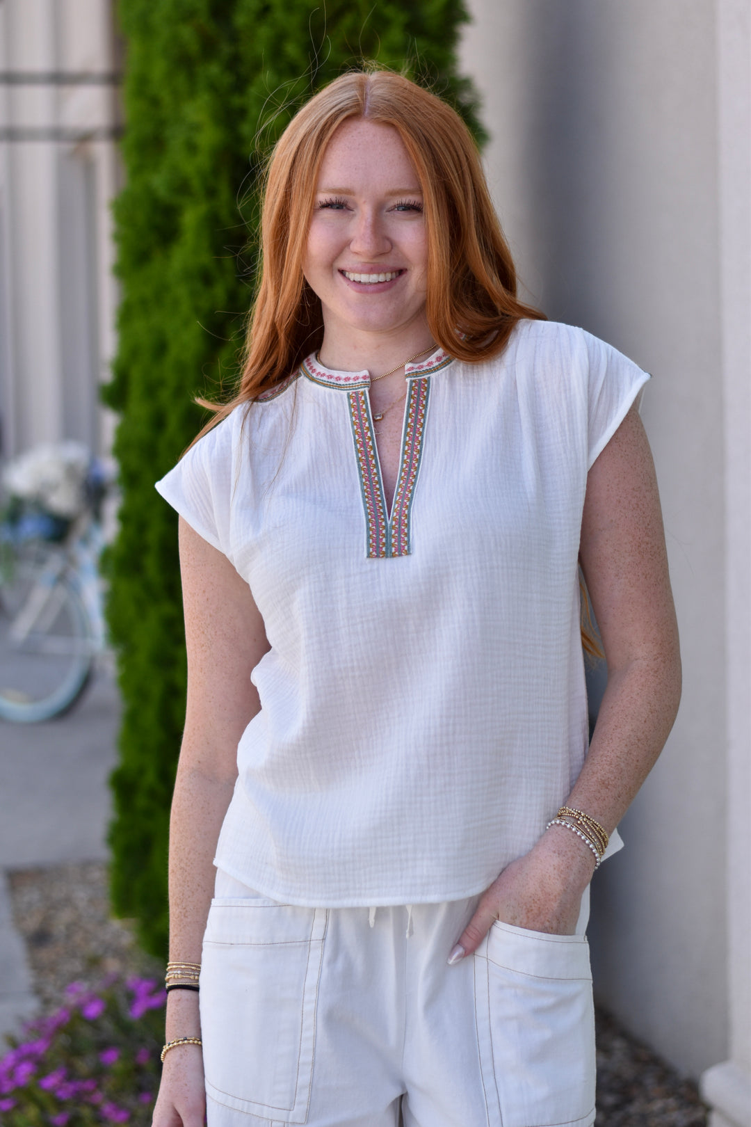 Sunny Days Embellished Top