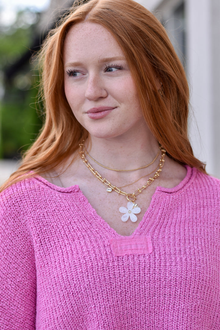 Golden Bloom Chunky Chain Necklace