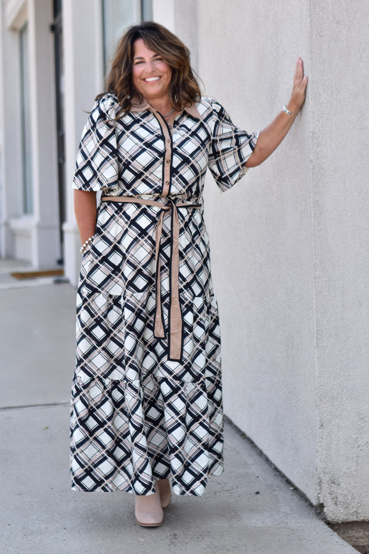 Plaid & Pretty Maxi Dress