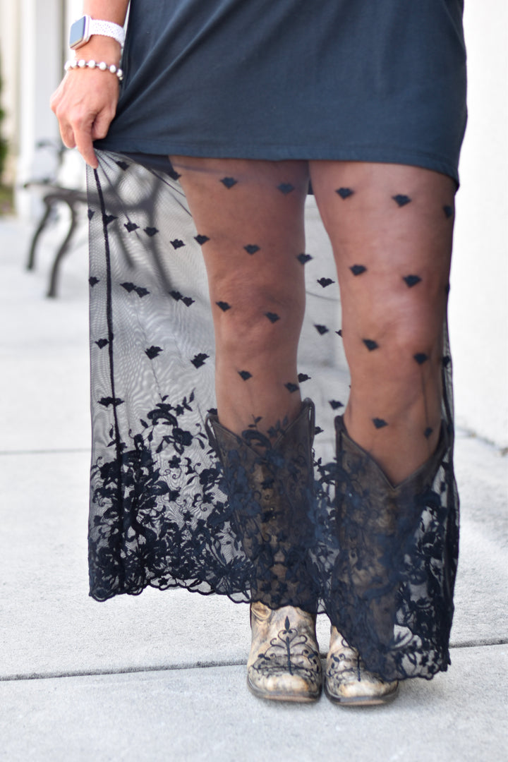 Free Bird Graphic Lace Tee Dress