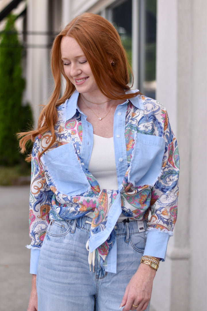 Tempo Paris Pasiley Chambray Top