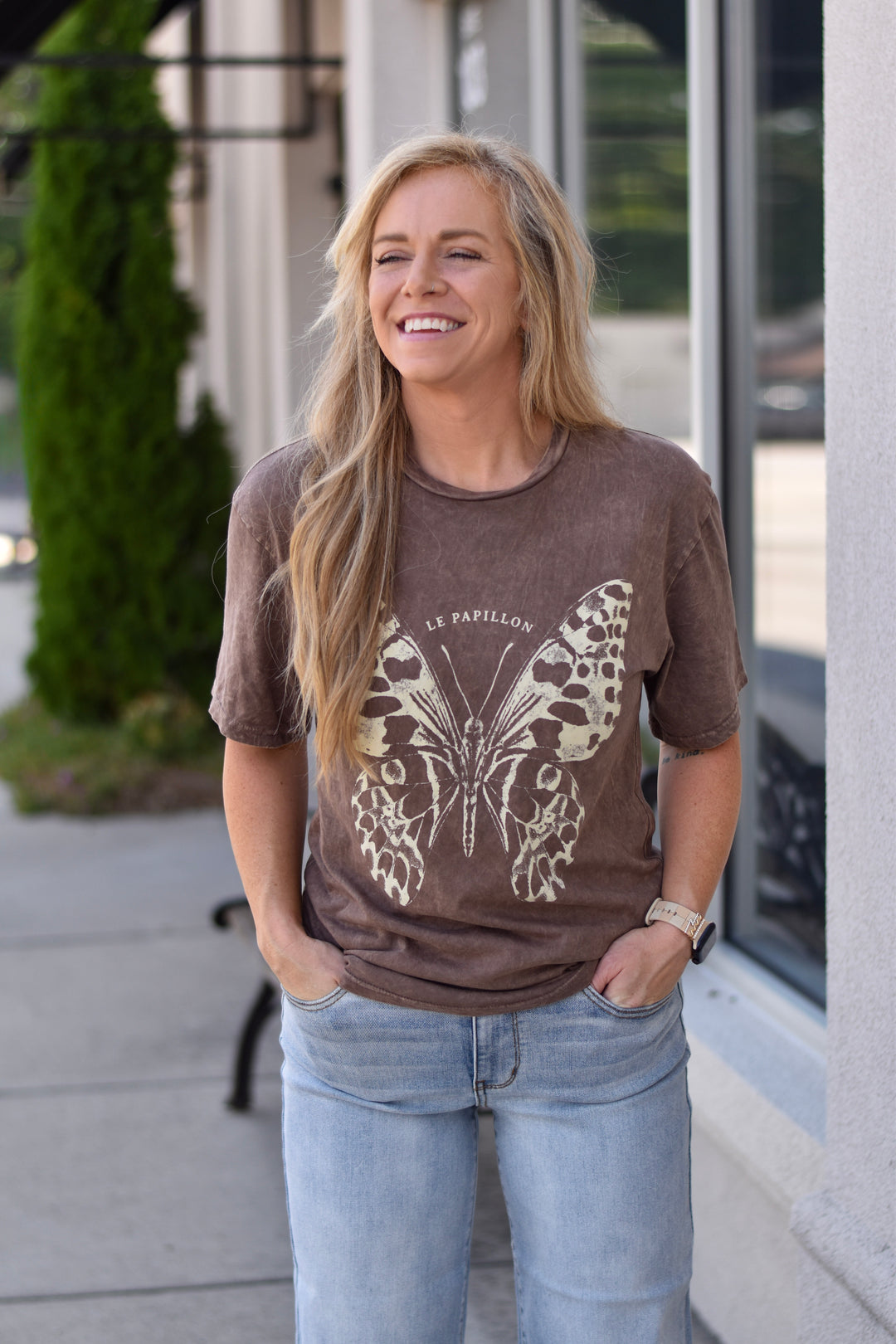 Free Spirt Butterfly Washed Tee