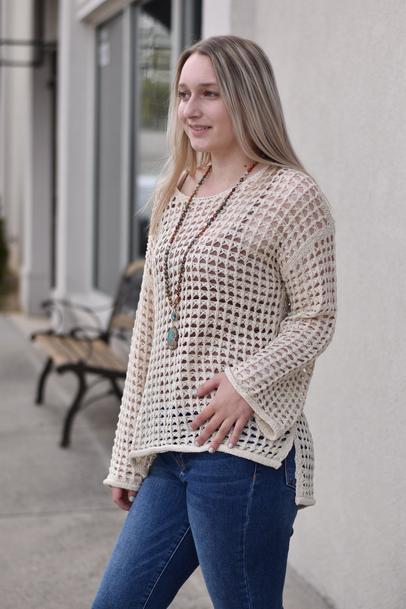Chill Vibes Crochet Pull Over